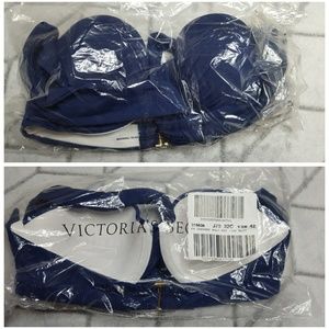 NWT Victoria's Secret Halter Bikini Top 32C navy